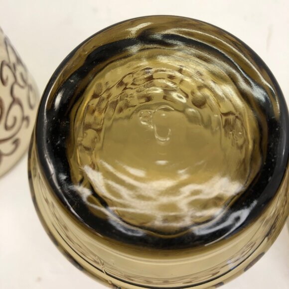 MCM Libbey Brown Prado Swirl Vtg 8 Oz Set of 4 - Picture 5 of 9